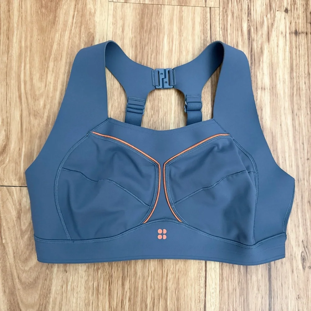 Sweaty Betty Zero Gravity Running Sports Bra High Support Racerback 38B Blue - Picture 3 of 6